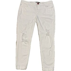 Dolce & Gabbana Denim Pretty White Distressed Skinny Jeans Rose Button Italy 48